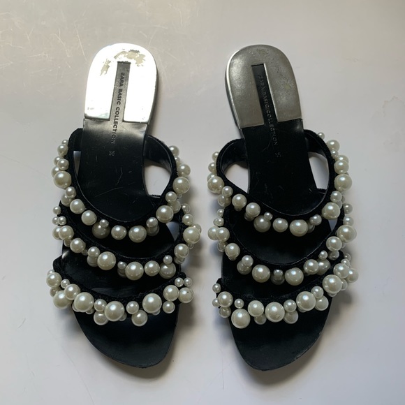 pearl sandals zara